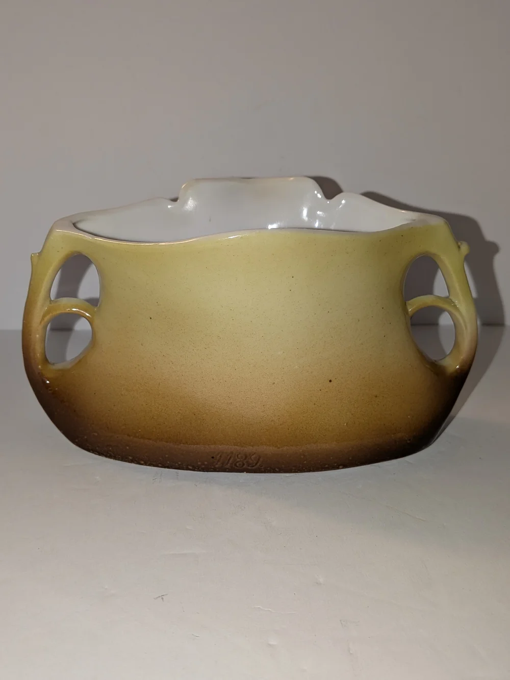 Antique Austrian Porcelain Pillow Vase from Circa 1890-1920 Double Handled